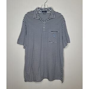 Ralph Lauren Polo blue stripes short sleeve polo shirt with pocket - large